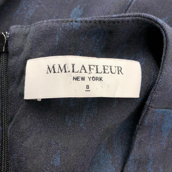 MM Lafleur Blue Black Brush Jaquard Shift Dress - Picture 6 of 7